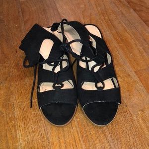 Tie high top heels